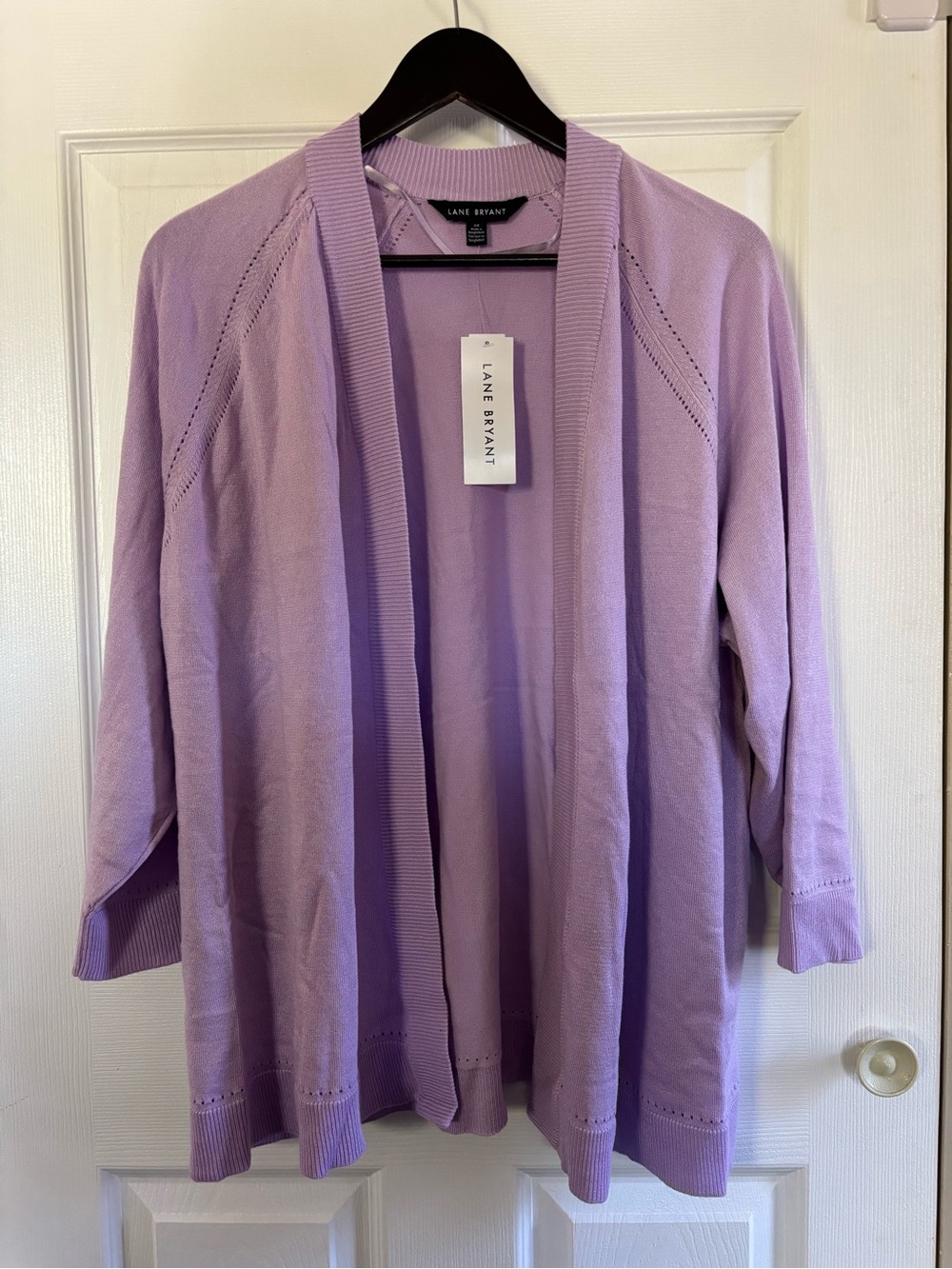 Lane Bryant Lavender Open-Front Cardigan Sweater